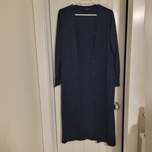 Long Navy Women Cardigan Size M